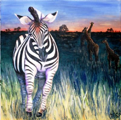 Løbende zebra (SOLGT)